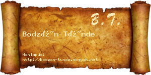 Bodzán Tünde névjegykártya