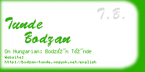 tunde bodzan business card